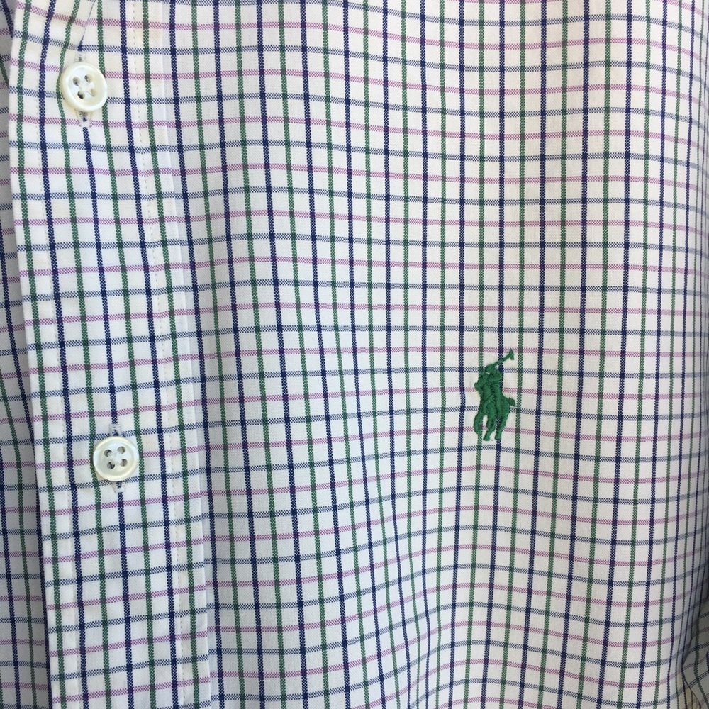White grid Ralph Lauren button down - Picture 3 of 5